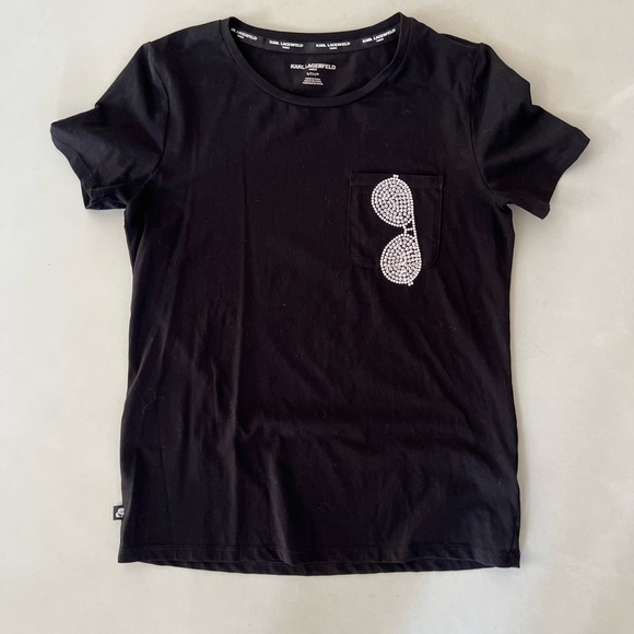 KARL LAGERFELD PARIS Sunglass Pocket T-Shirt —  Size S - Picture 10 of 12